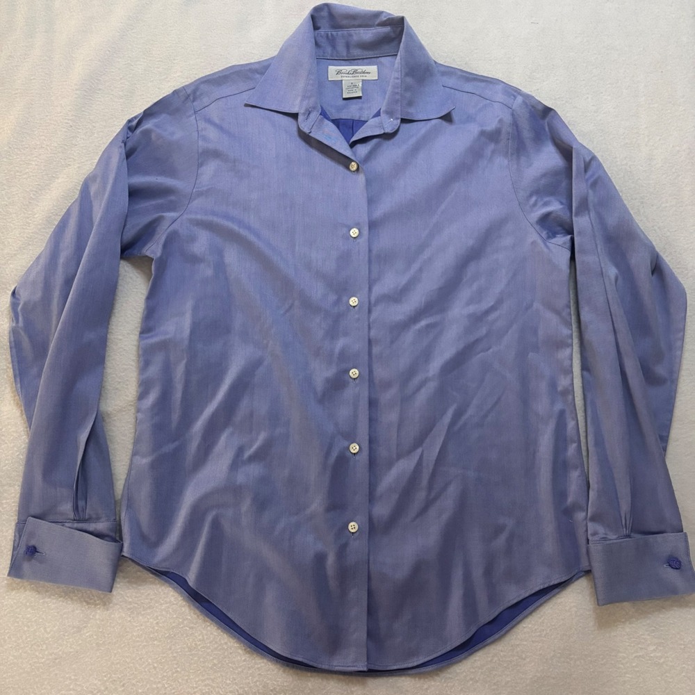 Brooks Brothers Womens Blue Non-Iron Cotton French Cuff Button Down Shirt Size 6